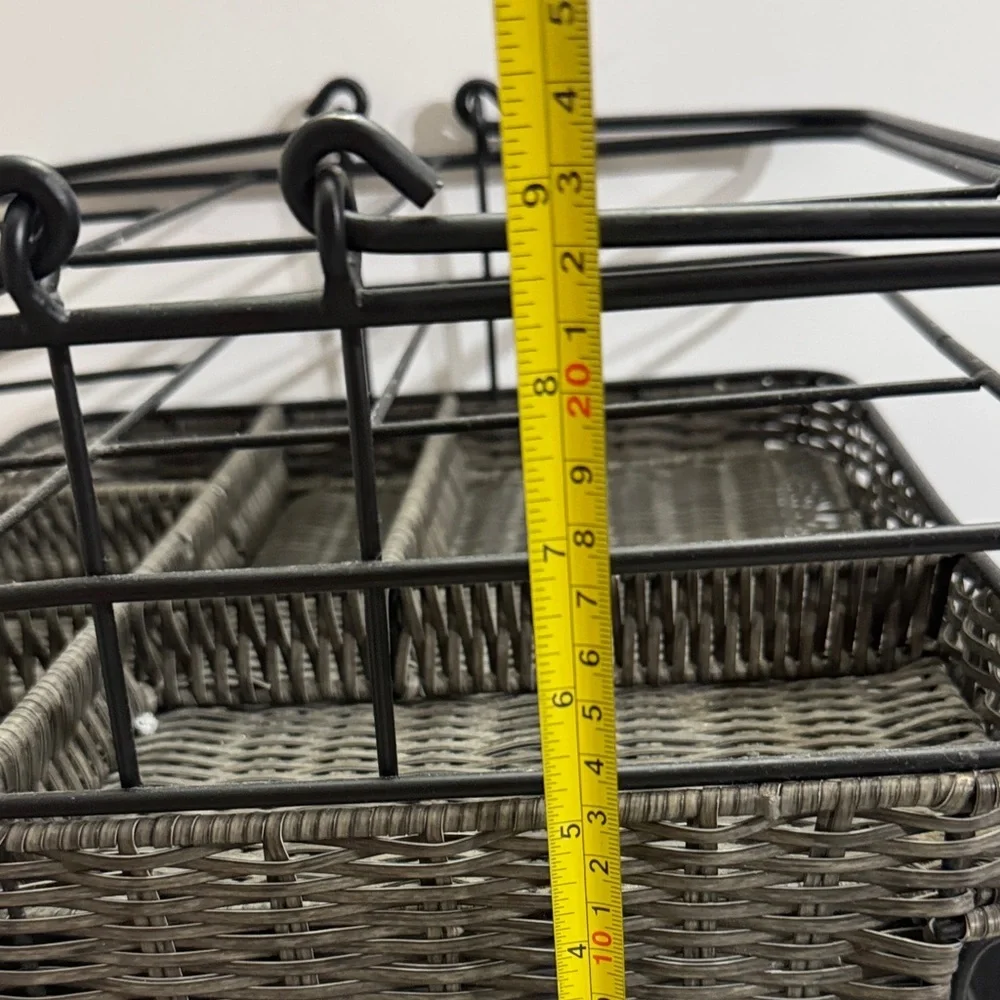 MESA Metal & Woven Serving Caddy Organizer